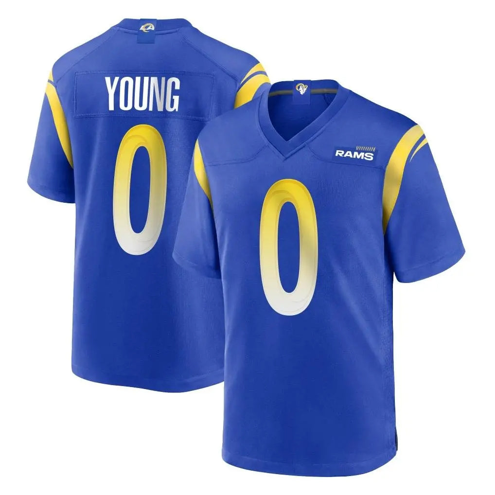 Broks LA.Rams #0 Byron Young Player Royal Home Game Stitched Jerseys