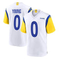 Broks LA.Rams #0 Byron Young Player White Home Game Stitched Jerseys