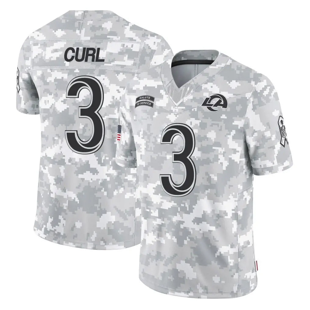 Broks LA.Rams #3 Kam Curl Player Arctic Camo Salute To Service Limited Game Stitched Jerseys