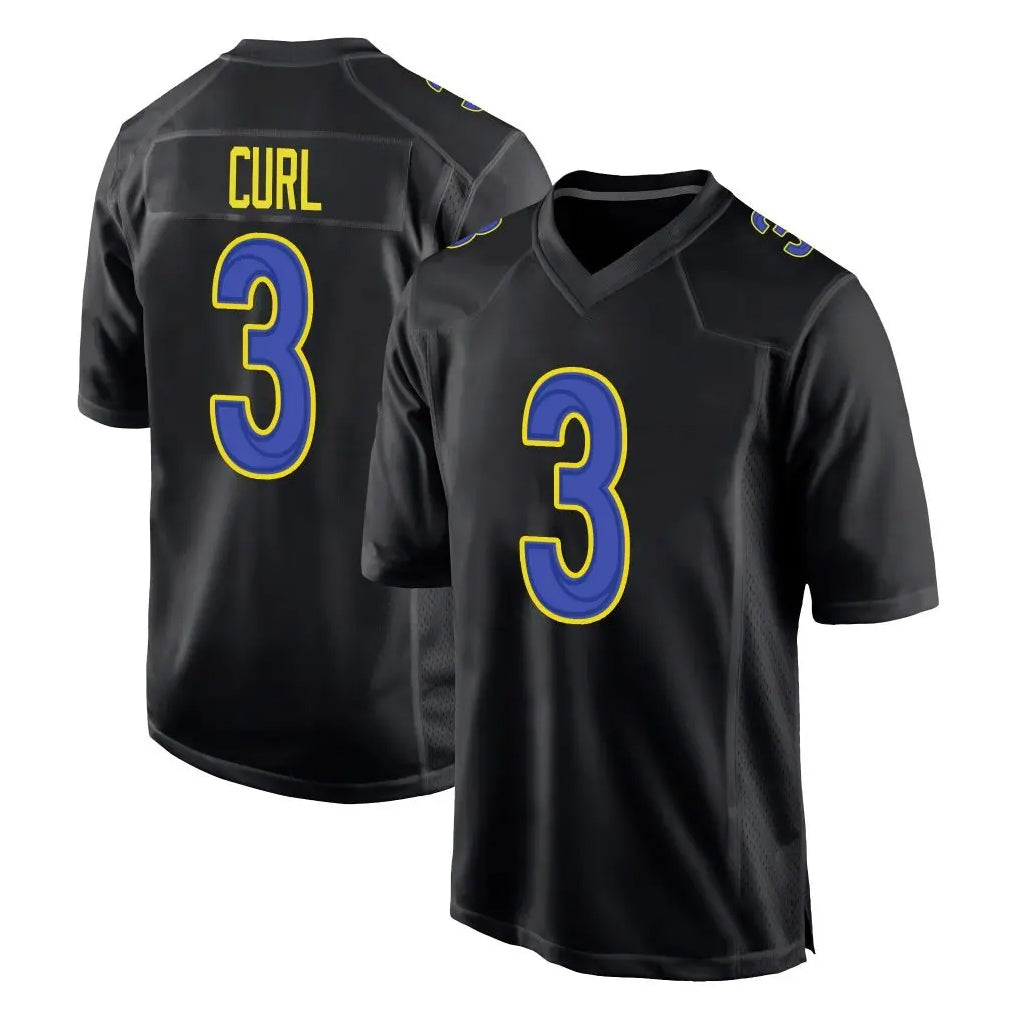 Broks LA.Rams #3 Kam Curl Player Black Fashion Limited Home Game Stitched Jerseys