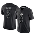 Broks LA.Rams #3 Kam Curl Player Black Limited Reflective Home Game Stitched Jerseys