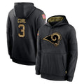 Broks LA.Rams #3 Kam Curl Player Black Salute to Service Hoodies Limited Game Stitched Jerseys