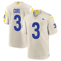 Broks LA.Rams #3 Kam Curl Player Bone Home Game Stitched Jerseys