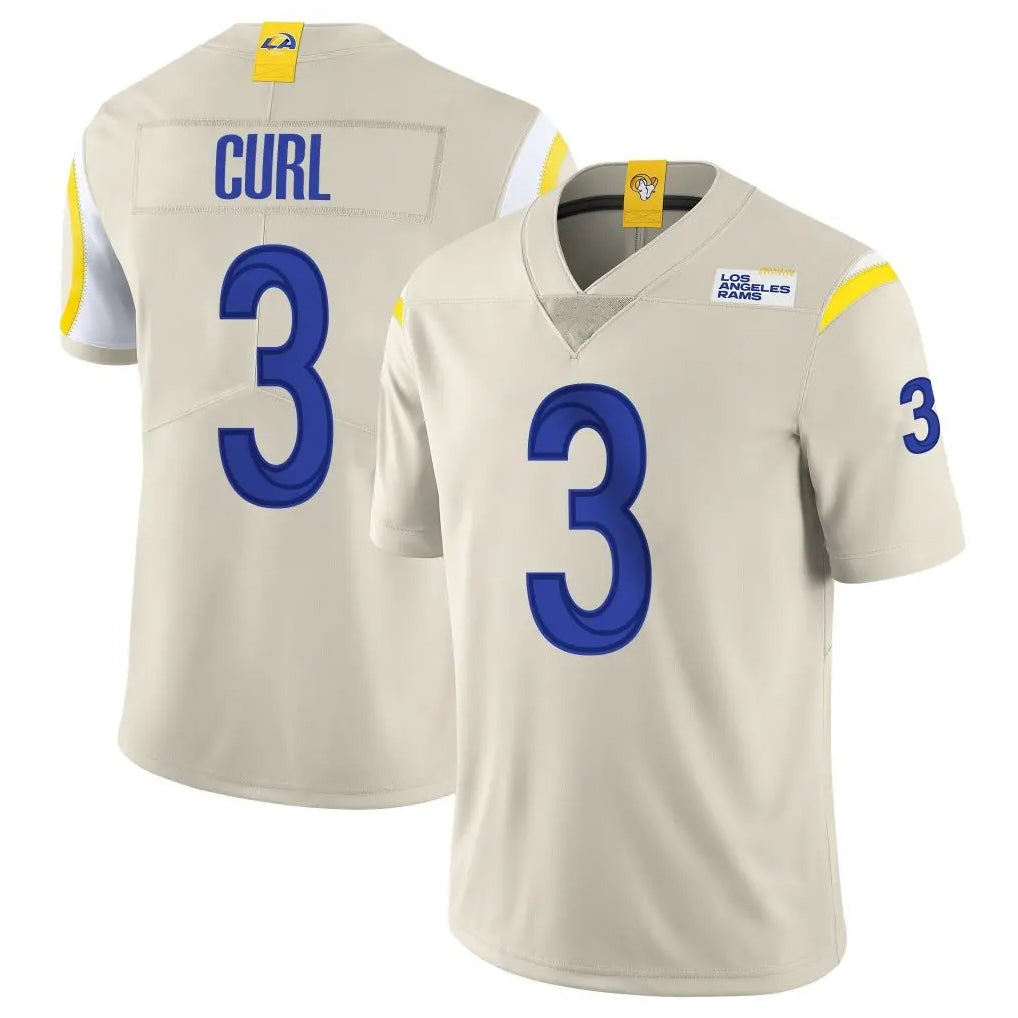 Broks LA.Rams #3 Kam Curl Player Bone Limited Vapor Home Game Stitched Jerseys