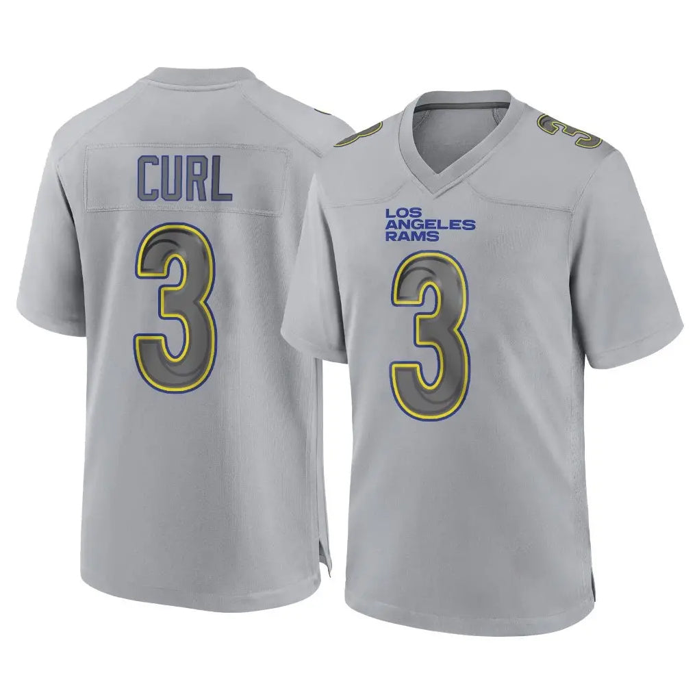 Broks LA.Rams #3 Kam Curl Player Gray Atmosphere Fashion Home Game Stitched Jerseys