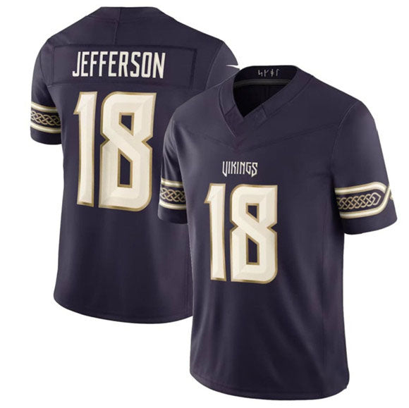 Broks M.Vikings #18 Justin Jefferson Deep Purple 2026 F.U.S.E. Rivalries Collection Limited Football Stitched Jersey