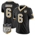 Broks NO.Saints #6 Tyler Shough Black 2026 F.U.S.E 60th Anniversary Patch Vapor Limited Football Stitched Jersey