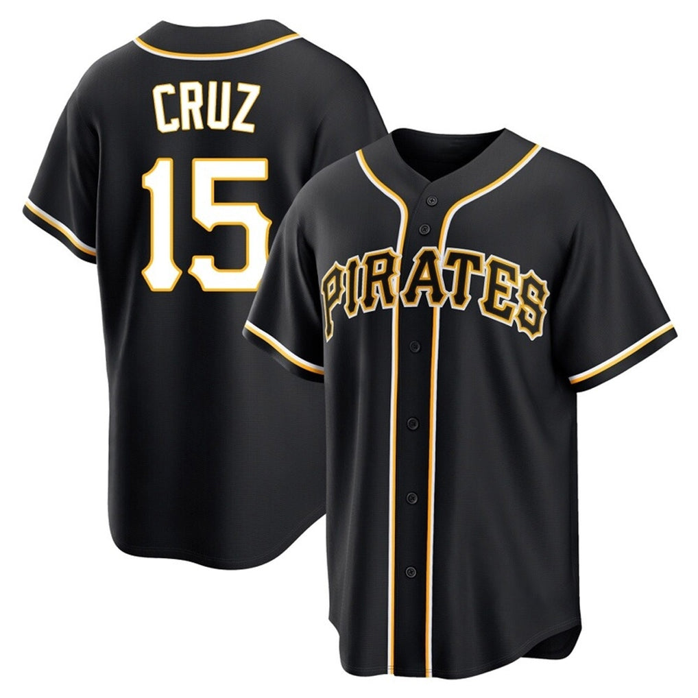 Broks P.Pirates #15 Oneil Cruz Player Black Fashion Out Home Game Stitched Jerseys