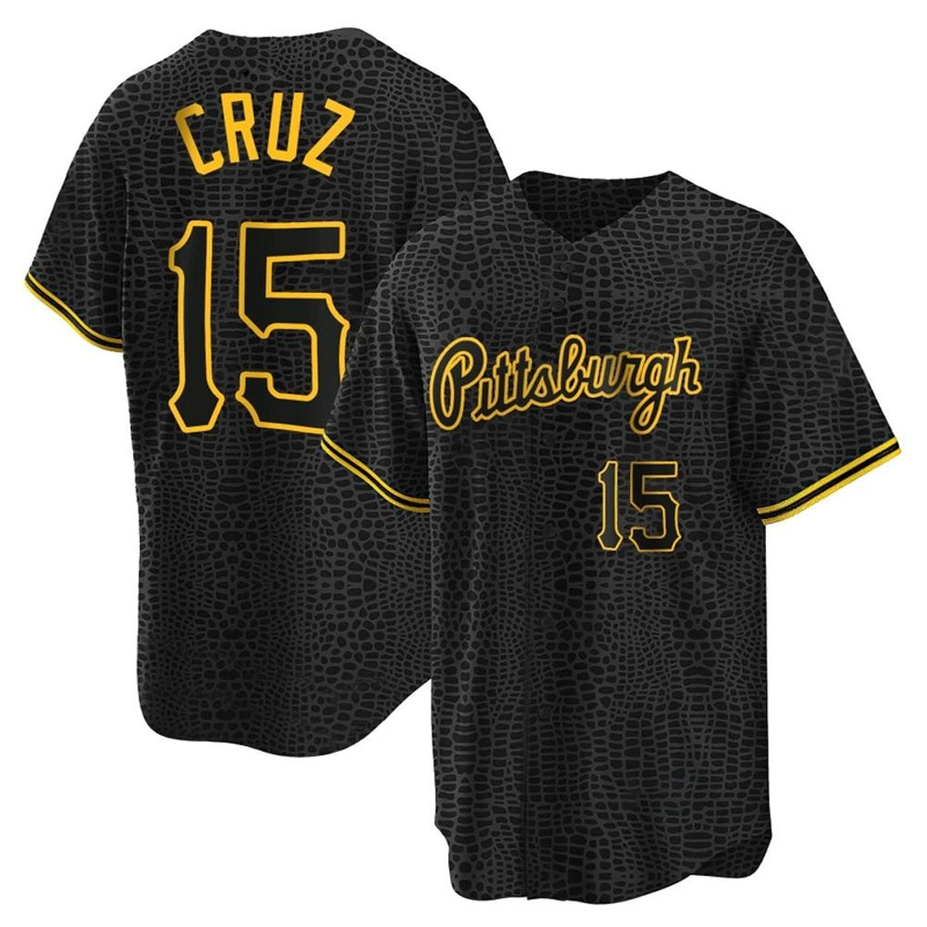 Broks P.Pirates #15 Oneil Cruz Player Black Snake Skin City Home Game Stitched Jerseys