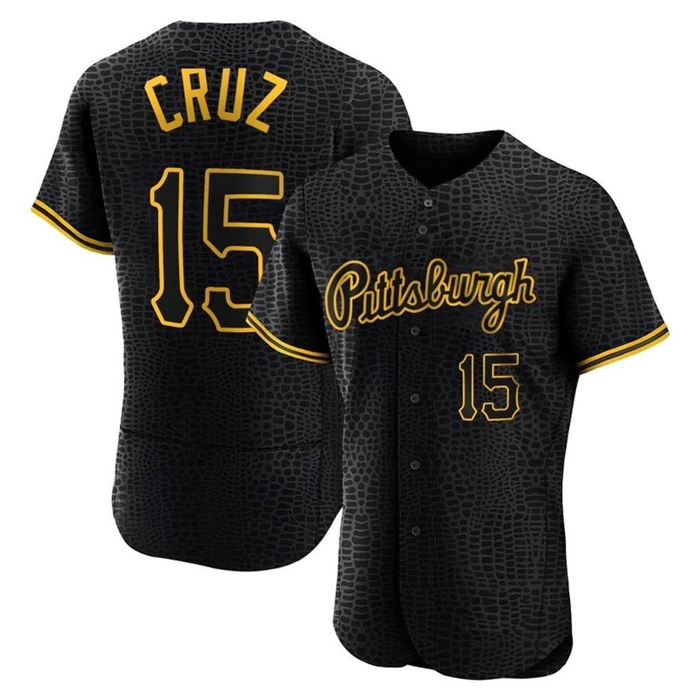 Broks P.Pirates #15 Oneil Cruz Player Black Snake Skin City Home Limited Elite Stitched Jerseys