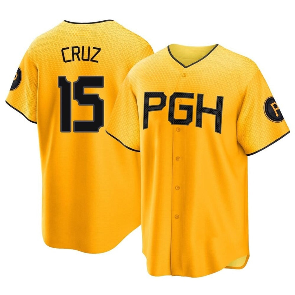 Broks P.Pirates #15 Oneil Cruz Player Gold City Connect Home Game Stitched Jerseys