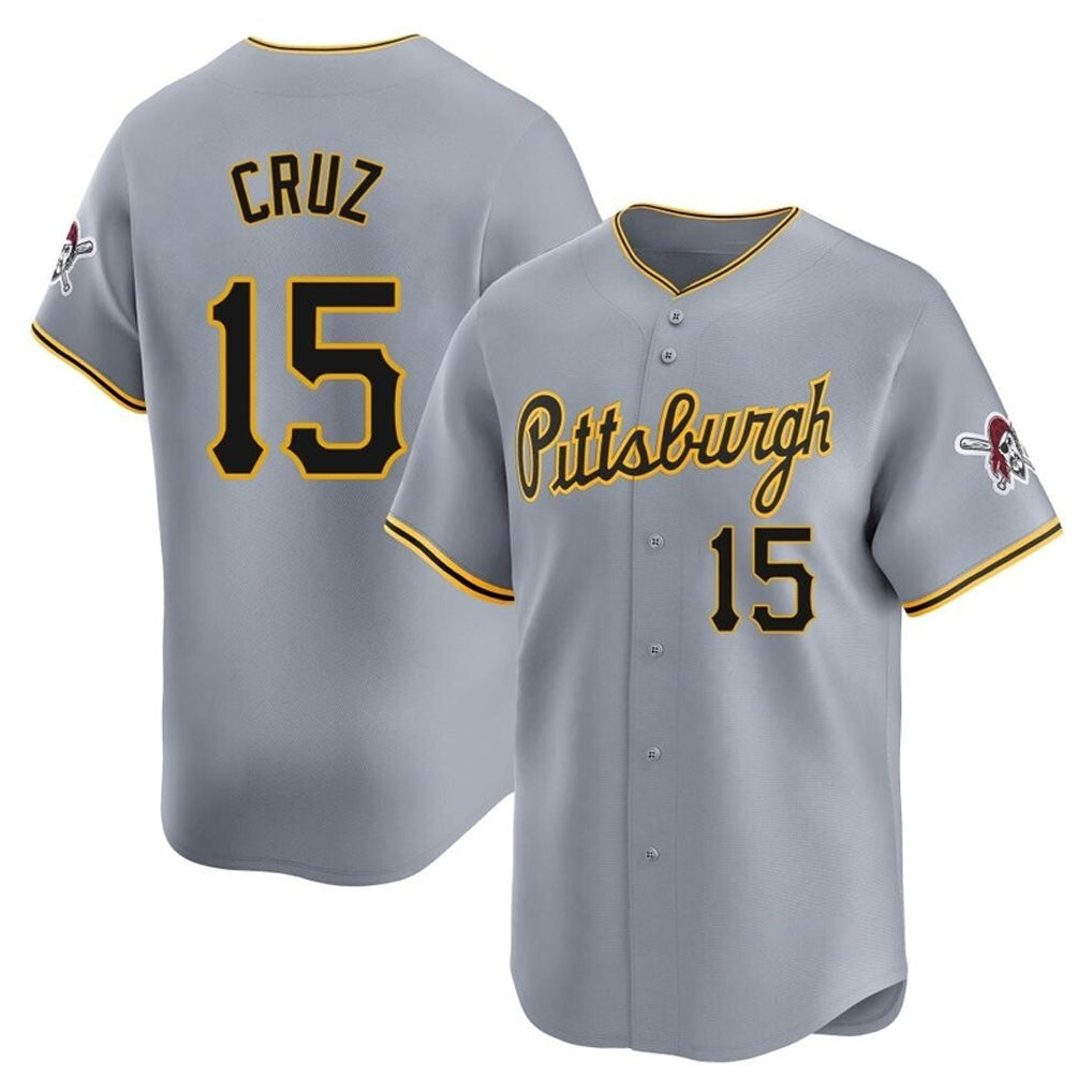Broks P.Pirates #15 Oneil Cruz Player Gray Road Home Limited Stitched Jerseys