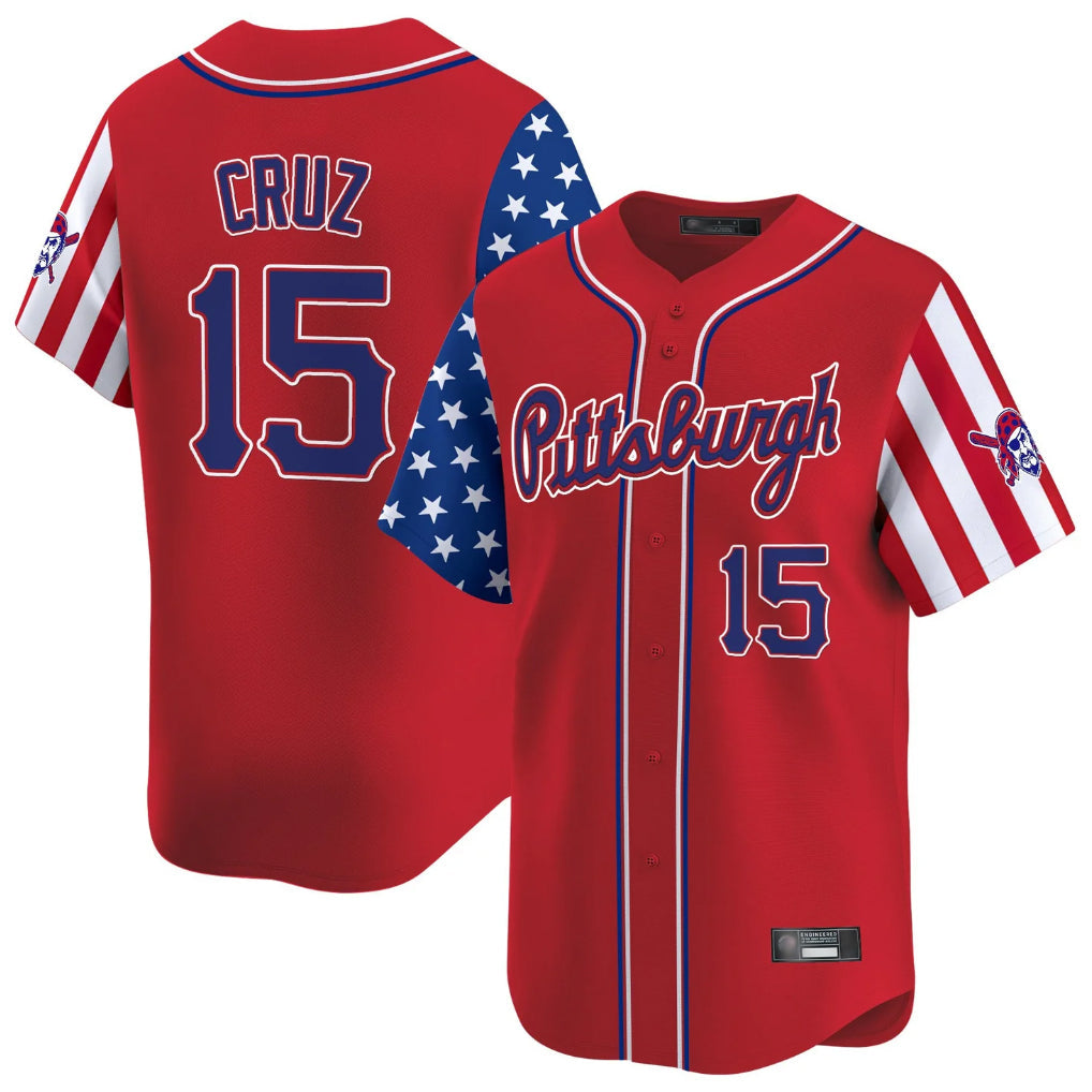 Broks P.Pirates #15 Oneil Cruz Player Red 2025 Independence Day Vapor Premier Limited Stitched Jerseys