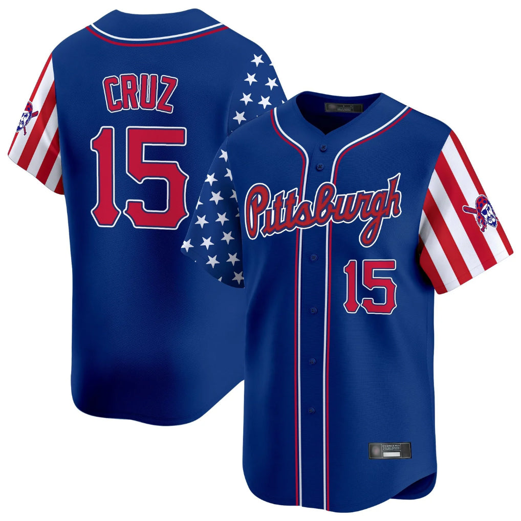 Broks P.Pirates #15 Oneil Cruz Player Royal 2025 Independence Day Vapor Premier Limited Stitched Jerseys