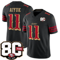 Broks SF.49ers #11 Brandon Aiyuk Black 80th Anniversary Patch Rivalries F.U.S.E. Vapor Limited Football Stitched Jersey