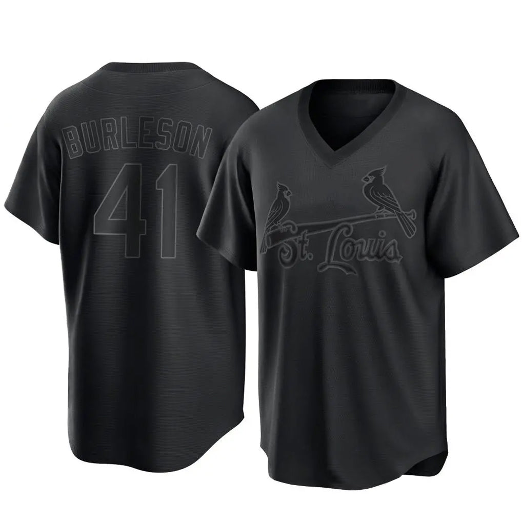 Broks St. Louis Cardinals #41 Alec Burlesona Player Black City Connect T-shirt Stitched Jerseys