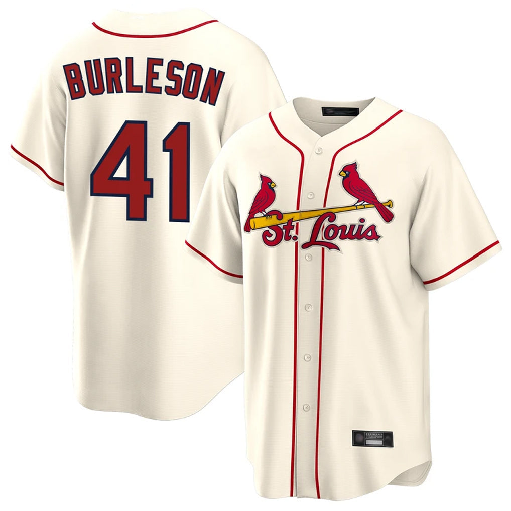 Broks St. Louis Cardinals #41 Alec Burlesona Player Cream Home Game Stitched Jerseys