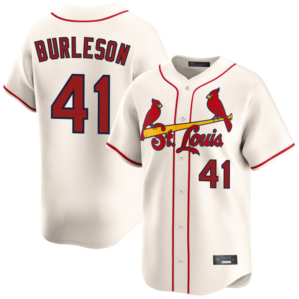Broks St. Louis Cardinals #41 Alec Burlesona Player Cream Home Limited Stitched Jerseys