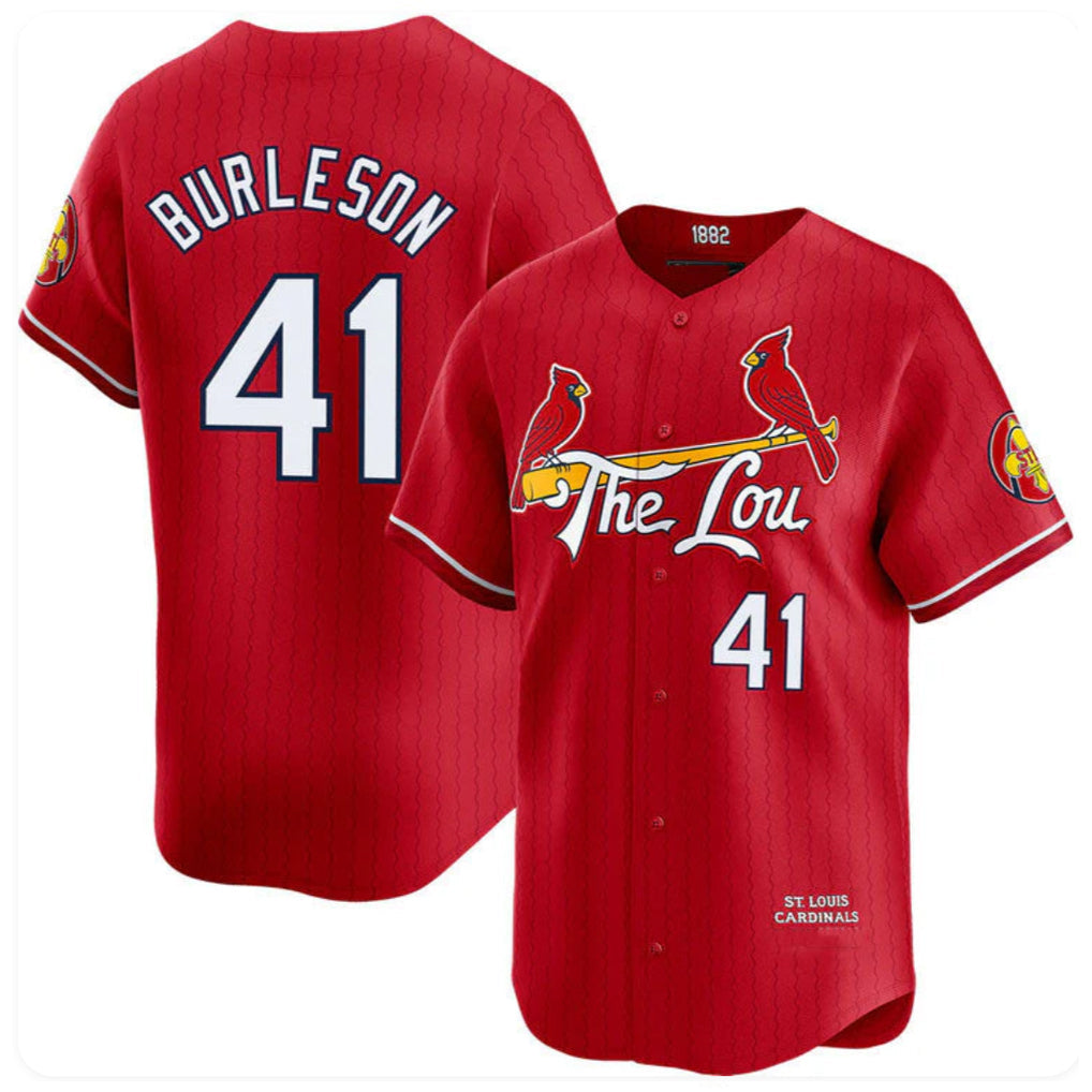 Broks St. Louis Cardinals #41 Alec Burlesona Player Red City Connect Limited Stitched Jerseys