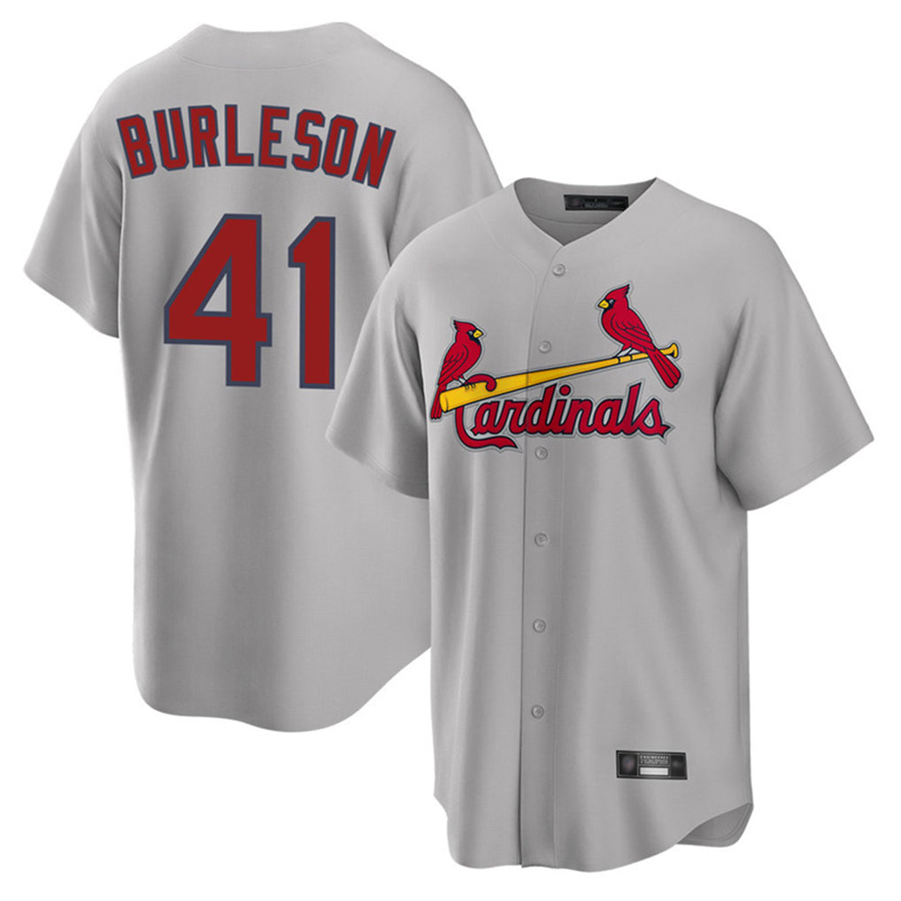 Broks St. Louis Cardinals #41 Alec Burlesona Player Gray Home Game Stitched Jerseys