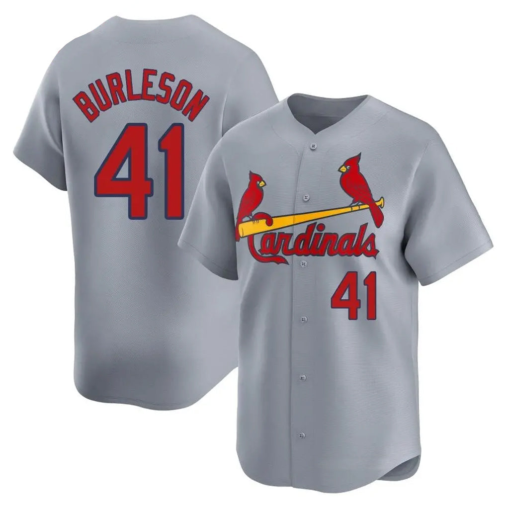 Broks St. Louis Cardinals #41 Alec Burlesona Player Gray Home Limited Stitched Jerseys