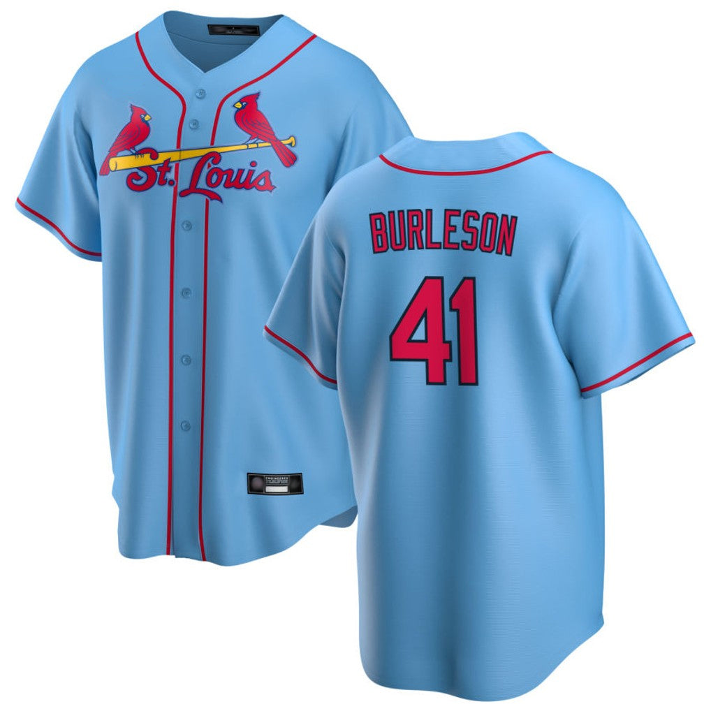 Broks St. Louis Cardinals #41 Alec Burlesona Player Light Blue Home Game Stitched Jerseys