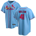 Broks St. Louis Cardinals #41 Alec Burlesona Player Light Blue Home Game Stitched Jerseys