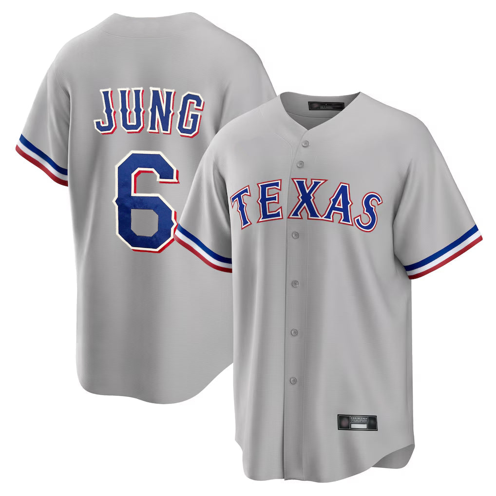 Broks T.Rangers #6 Josh Jung Player Gray Limited Home Stitched Jerseys