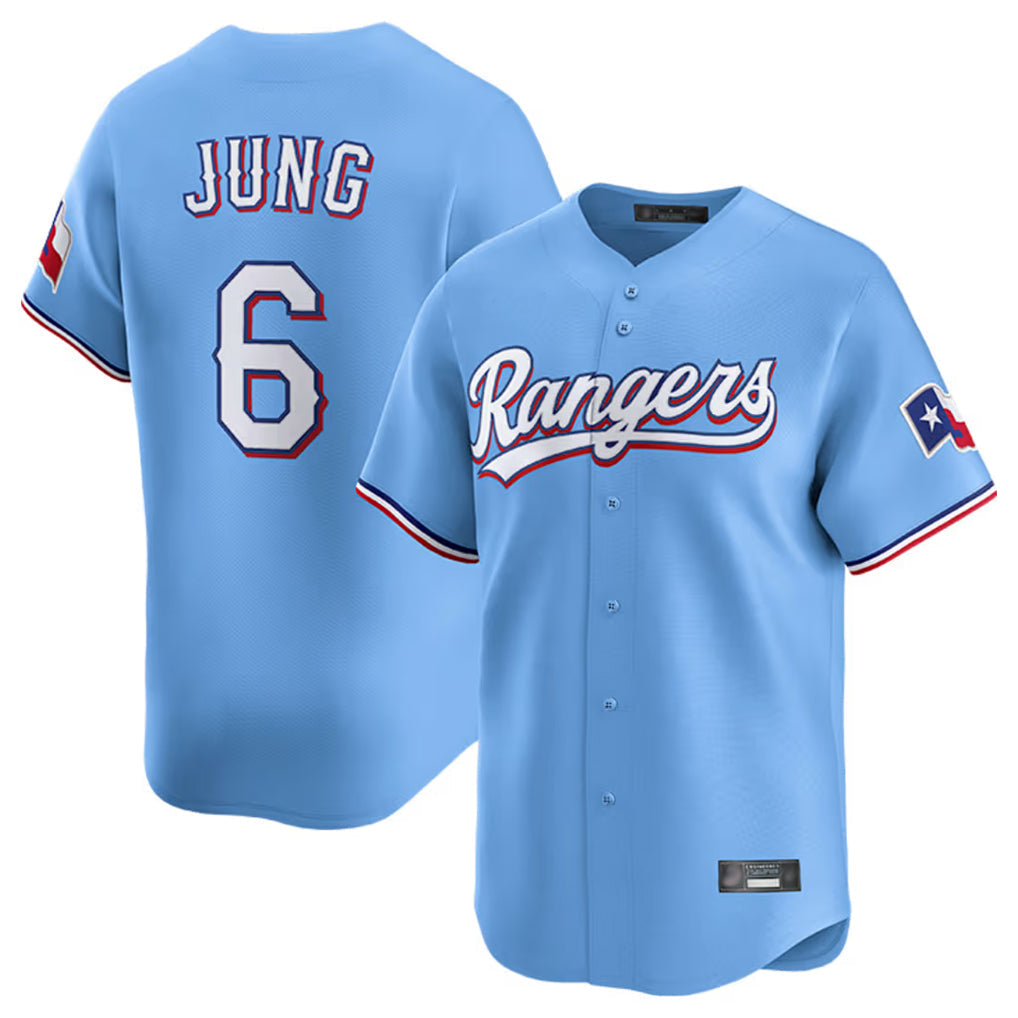 Broks T.Rangers #6 Josh Jung Player Light Blue Limited Home Stitched Jerseys