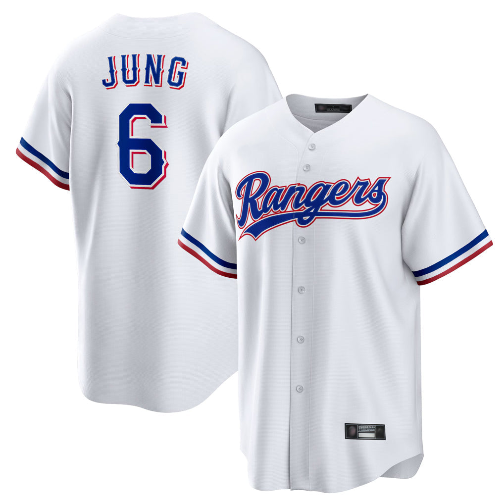 Broks T.Rangers #6 Josh Jung Player White Home Limited Stitched Jerseys