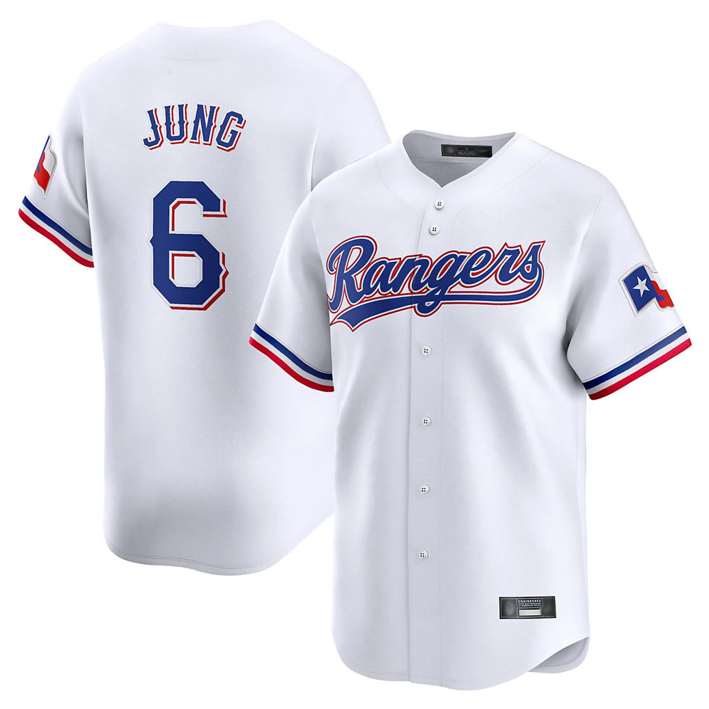 Broks T.Rangers #6 Josh Jung Player White&Blue Home Limited Stitched Jerseys