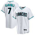 Broks A.Diamondbacks #7 Corbin Carroll Player White Replica Personalized Stitched Jerseys