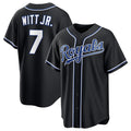 Broks Kansas City Royals #7 Bobby Witt Jr. Black  Out Stitched Jersey