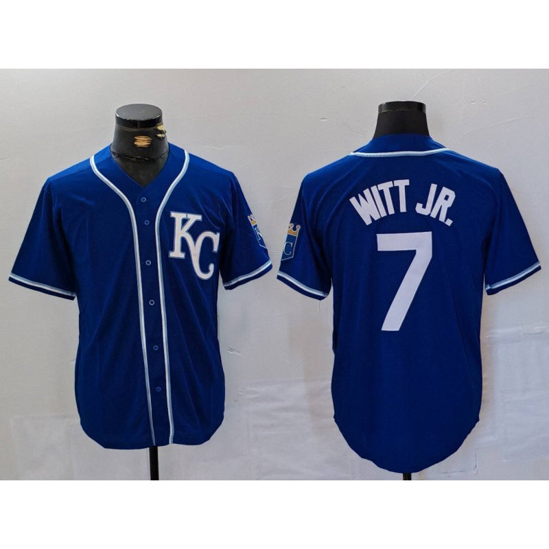Broks Kansas City Royals #7 Bobby Witt Jr Royal  Cool Base Stitched Jersey