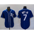 Broks Kansas City Royals #7 Bobby Witt Jr Royal  Cool Base Stitched Jersey
